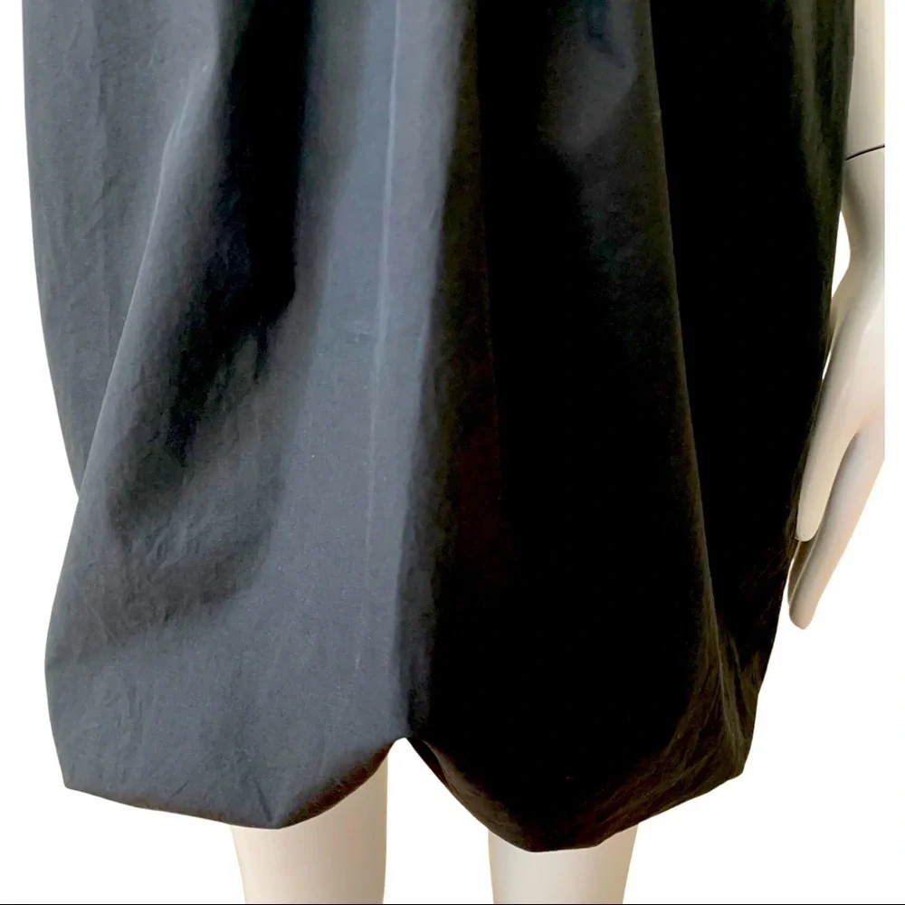 MARC JACOBS Bubble Hem Black Dress Cotton Poplin Sleeveless V-Neck LBD Size 4 - Picture 5 of 15